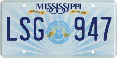 MS license plate LSG947