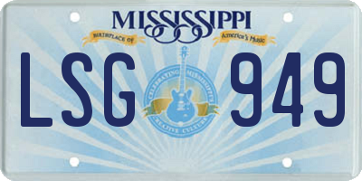 MS license plate LSG949
