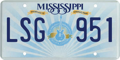 MS license plate LSG951