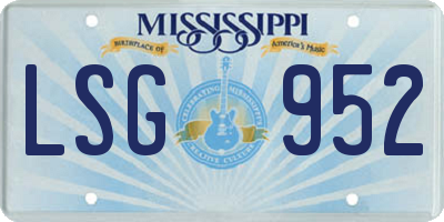 MS license plate LSG952