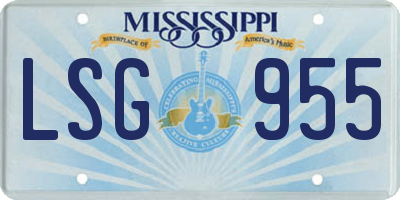 MS license plate LSG955