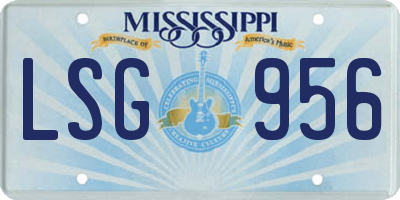 MS license plate LSG956
