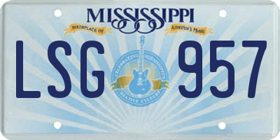 MS license plate LSG957