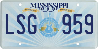 MS license plate LSG959
