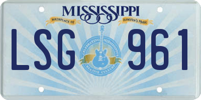 MS license plate LSG961