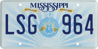 MS license plate LSG964