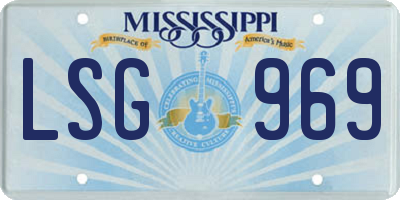 MS license plate LSG969