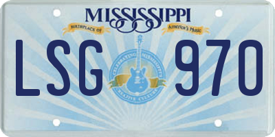 MS license plate LSG970
