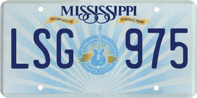 MS license plate LSG975