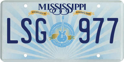 MS license plate LSG977