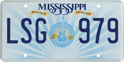 MS license plate LSG979