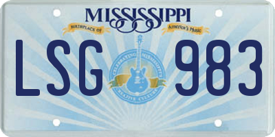 MS license plate LSG983