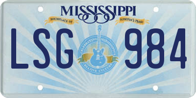MS license plate LSG984