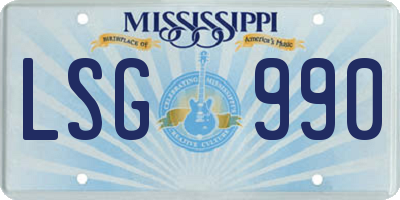 MS license plate LSG990