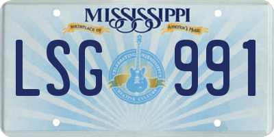 MS license plate LSG991