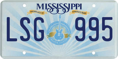 MS license plate LSG995