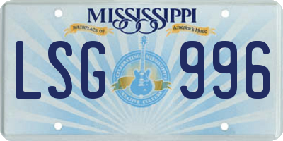 MS license plate LSG996