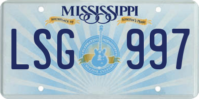 MS license plate LSG997