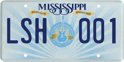 MS license plate LSH001