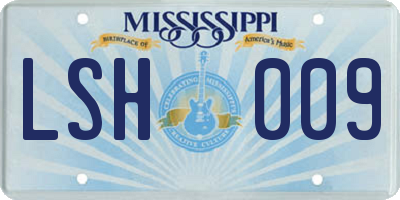 MS license plate LSH009