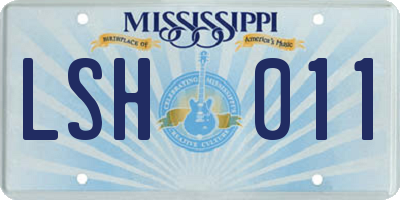 MS license plate LSH011