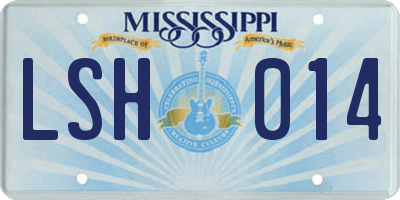 MS license plate LSH014