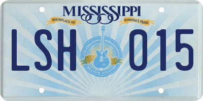 MS license plate LSH015