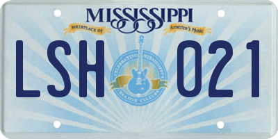 MS license plate LSH021