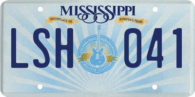 MS license plate LSH041