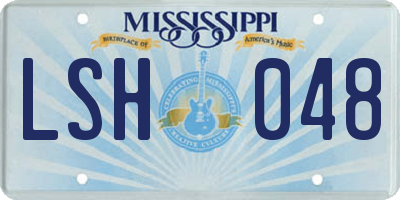 MS license plate LSH048