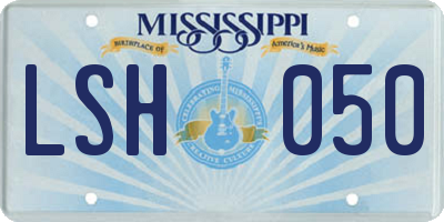 MS license plate LSH050