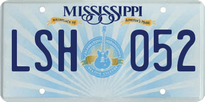MS license plate LSH052
