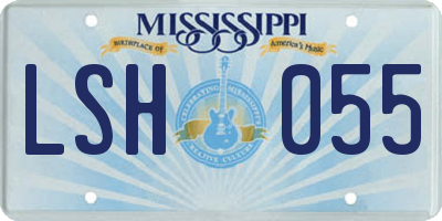 MS license plate LSH055