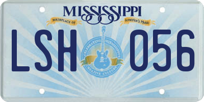 MS license plate LSH056