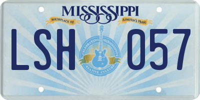 MS license plate LSH057