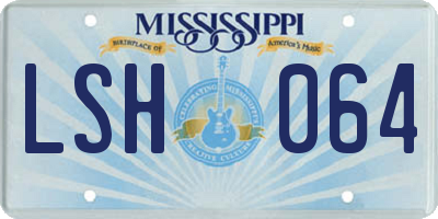 MS license plate LSH064