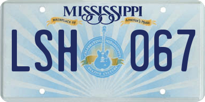 MS license plate LSH067