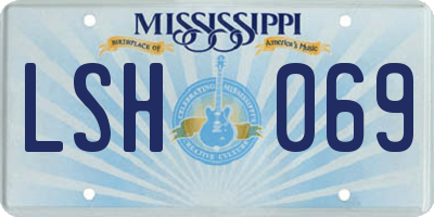 MS license plate LSH069