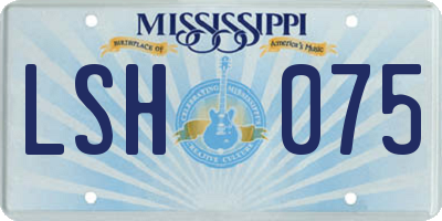 MS license plate LSH075