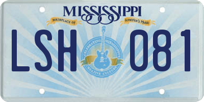 MS license plate LSH081