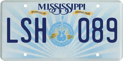 MS license plate LSH089