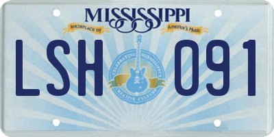 MS license plate LSH091