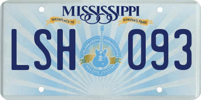 MS license plate LSH093