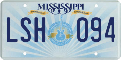 MS license plate LSH094