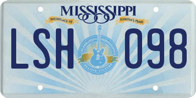 MS license plate LSH098