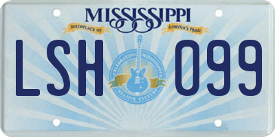 MS license plate LSH099