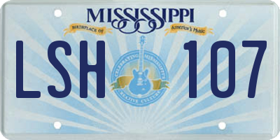 MS license plate LSH107