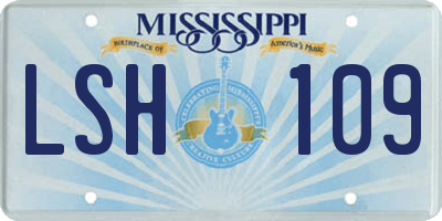 MS license plate LSH109