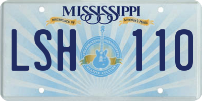 MS license plate LSH110