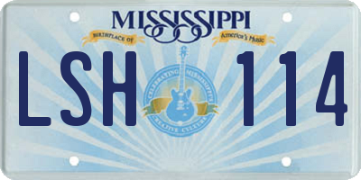 MS license plate LSH114